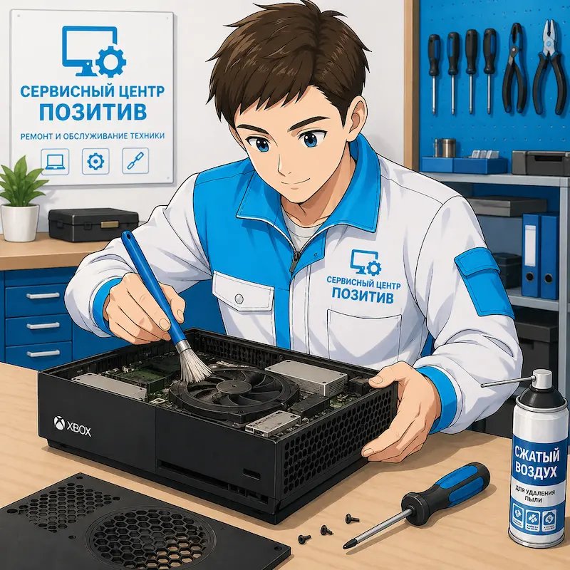 Чистка игровой приставки от пыли и замена термопасты в Новокузнецке