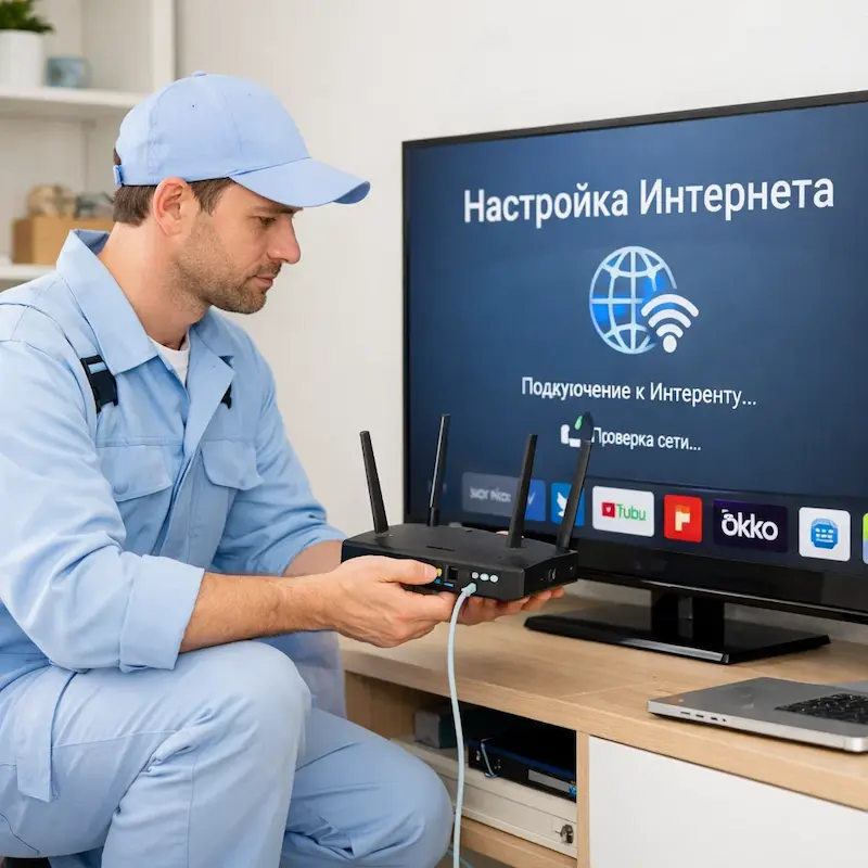 Настройка интернета на телевизоре в Новокузнецке